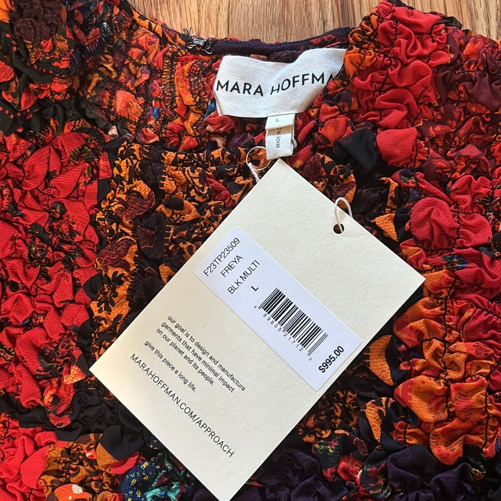 Mara Hoffman Freya Dress Popcorn Midi Todeo Print Bodycon L Celeb Style Luxury - Picture 13 of 14